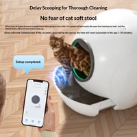 Bac à litière intelligent pour chat, entièrement automatique, grande taille 10 kg, ABS 80L, rond, anti-éclaboussures, anti-chute, contrôlé par WIFI
