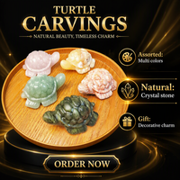 Artisanat en cristal, sculpture de tortue en cristal naturel, sculptée à la main, polie, figurine Feng Shui pour la décoration de la maison, cadeau