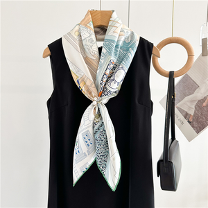 Nouvelles écharpes de créateur tendance, effet soie, grandes écharpes en vente, prix de gros, prix bas, écharpes pour femmes - Product Image 2