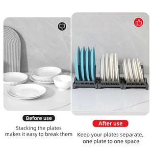 Custom Logo Kitchen Nail Free Storage Shelf Desktop Dining Plate Tableware Drawer <b>Dish</b> Drainage Bowl Storage <b>Rack</b> for Household - Product Image 6