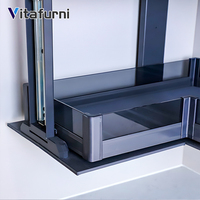 Vitafurni Promotion Électrique Étagère de Rangement Coulissante en Aluminium pour Meuble d'Angle de Cuisine, Organisateur à 2 Niveaux avec Panier