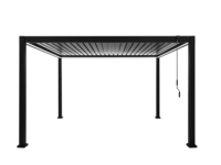 Abeille jardin moderne autoportante en aluminium étanche bioclimatique persiennes rétractables motorisées cellule solaire coulissante Pergola Gazebo