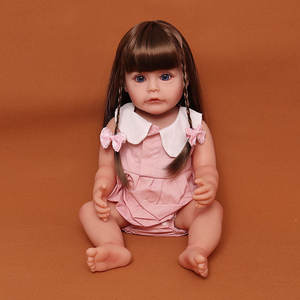 55cm 전체 실리콘 현실적인 미니 다시 태어난 인형 소녀 공주 부드러운 장난감 신생아 어린이를위한 생일 선물 척 수출 품질 - Product Image 1