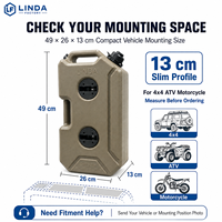 Conteneur à carburant LINDA neuf de 10 L en PEHD à double verrouillage pour montage/amélioration sur 4x4, VTT, moto, véhicule tout-terrain