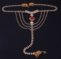 Chaîne de corps en cristal pour bijoux de mode, ceinture de bikini, chaîne de ventre, bijoux de corps