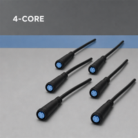 Connecteur de câble étanche M8 mâle-femelle à longueur personnalisée, 2 à 6 conducteurs, pour applications électroniques, 4 broches