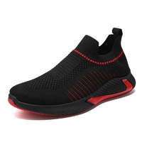 Chaussures de sport tricotées à la mouche Chaussures respirantes sans lacet pour hommes pour les loisirs Baskets Chaussures décontractées