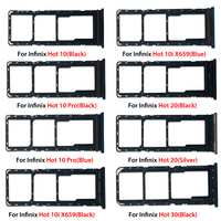 Plateau de carte Sim pour Infinix Hot 10 40 Pro 10i X659 20 Play 20i 30 30i 50 Pro Plus pièces de rechange de téléphone de plateau de mémoire précise Durable