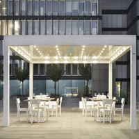 Moderne Bioklimatische Aluminium-Dachpergola - Einfach zu Montieren, Motorisiert, Umweltfreundlich, Balkon-Überdachung, Naturbelassen, Wind- und Schneefest