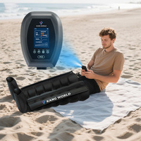 Bottes de massage des jambes à compression d'air fonctionnant sur batterie Kangwanjia MF-8551-8B, contrôle de la durée, port de charge Type-C, approuvé CE