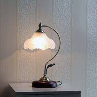 Lampe de table vintage en forme de tulipe avec base en fer - Alimentation secteur LED lumière blanc chaud pour ambiance de chevet et de salon (garantie 3 ans)