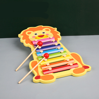 Enfants percussion 8 notes Xylophone Beat Toys gros arc-en-ciel textile tambour Hand-Knock Piano jouet en bois Animal Xylophone
