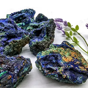 Wholesale Natural Stone Blue Azurite Raw Rough Stone Azurite Crystal Specimen For Decoration