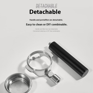 Portafiltro Cavo Senza Fondo Kakaro 58mm in Acciaio Inossidabile a Doppio Manico E61 Grimaldi <span class=keywords><strong>Matto</strong></span> Aibao Rocket Lighters per Caffè - Product Image 5