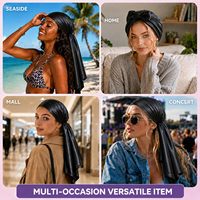 Bonnet enveloppant 2-en-1 personnalisé avec logo et foulard pour une routine de soin capillaire sans chaleur en soie, durable et confortable, facile à utiliser
