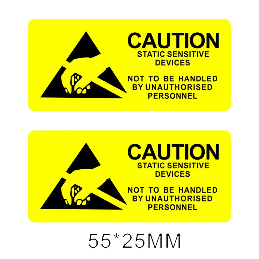 Autoadesivo Etichetta di Avvertimento Giallo Anti-statica ESD Cautela Adesivi Sensibili alle Scariche Elettrostatiche Statica Etichetta di Avvertimento