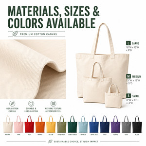 Custom Logo Durable <b>Canvas</b> Tote <b>Bags</b> Multiple Sizes Reusable Eco-Friendly Shopping <b>Bags</b> for Wholesale and Promotion - Product Image 4