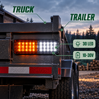 Feu arrière étanche HSSH 30 LED bicolore 10-30V, feu stop, clignotant, marche arrière pour camion et remorque