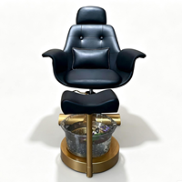 Nouveau design Fauteuil de pédicure et manucure de luxe moderne, pivotant et réglable, sans plomberie, avec base dorée, pour salon de beauté et spa, pour soins des pieds