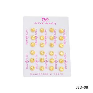 JXX 24k Gold Plated Cheap Cute Small Stud <b>Earrings</b> Heart Shaped Summer Women Round Mini <b>Earrings</b> Fashion Jewelry Wholesale - Product Image 3