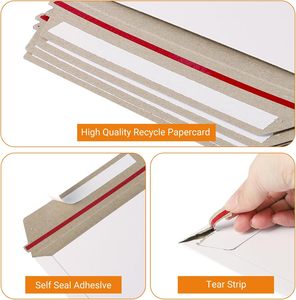 550gsm 100 Gói Tùy Chỉnh Tự Con Dấu Dính Cứng Nhắc Hình Ảnh Thẻ Kinh Doanh Phẳng Bưu Phẩm Dày Ở Các Tông Vận Chuyển Phong Bì Bưu Phẩm - Product Image 4