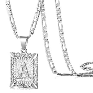 Ban đầu thư Mặt <span class=keywords><strong>d</strong></span>ây chuyề<span class=keywords><strong>n</strong></span> vòng <span class=keywords><strong>c</strong></span>ổ 14K mạ vàng vuông vố<span class=keywords><strong>n</strong></span> Monogram thép không gỉ <span class=keywords><strong>c</strong></span>ủa nam giới và phụ <span class=keywords><strong>n</strong></span>ữ ban đầu bảng chữ <span class=keywords><strong>c</strong></span>ái Mặt <span class=keywords><strong>d</strong></span>ây chuyề<span class=keywords><strong>n</strong></span> - Product Image 6