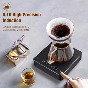 Coffee Scale 0.1G Precision 3KG Load Rechargeable Digital <b>Timer</b> LED Display For Brewing Coffee Tea - Product Image 1