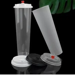 1000ml frosted PP injection 32 oz plastic cups with lids