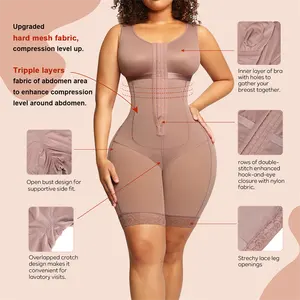 Grosir fajas moldeadoras colombianas md pakaian pembentuk tubuh kompresi tinggi Fajas Colombianas Post operasi shapewear wanita