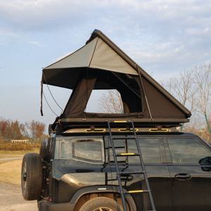 Tente de toit de voiture pour 2-3 personnes, <span class=keywords><strong>camping</strong></span> en plein air, Australie, coque rigide en aluminium triangulaire, quatre saisons, imperméable, vente en gros - Product Image 5