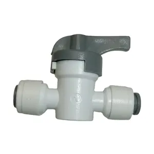 Liyuanpure Plastic 1/4'' 5/6" 3/8" 1/2" Tube O.D. Shut off Ball Valve For RO Water System Filter Quick fittings Parts