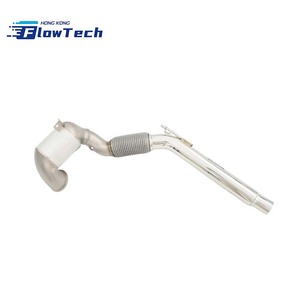 Downpipe en acier inoxydable T304 à haut débit avec bouclier thermique pour VW Golf MK7/MK8 GTI 2.0T – Échappement performance à fixation directe - Product Image 1