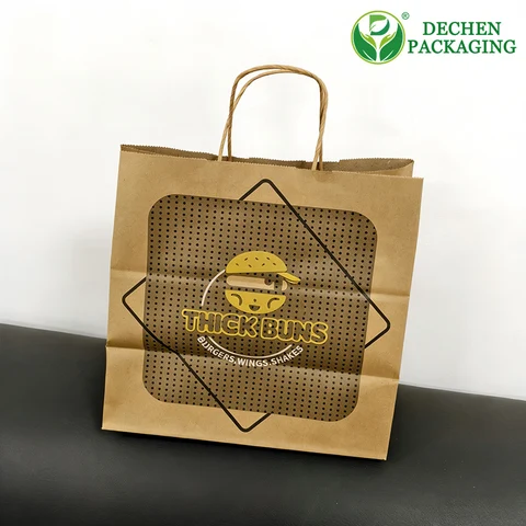 Bolsas de papel Kraft con manijas al por mayor