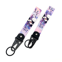 Porte-clés de voiture durable avec sangle tressée, lanière en alliage de zinc et polyester