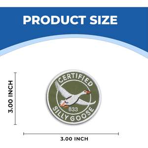 Écusson brodé en feutre Silly Goose certifié DigitEMB, 3 pouces, thermocollant, pour vestes, sacs à dos, chapeaux, jeans, vêtements DIY - Product Image 2