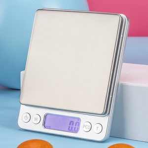 Báscula digital <span class=keywords><strong>de</strong></span> cocina <span class=keywords><strong>de</strong></span> acero inoxidable, pantalla LCD para medir el <span class=keywords><strong>peso</strong></span>, gramos, onzas para hornear, Keto Meal Prep, certificado ROHS - Product Image 1