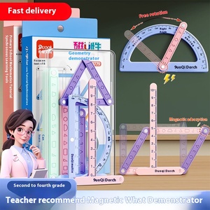 Demostrador de geometría magnética para estudiantes de escuela <span class=keywords><strong>primaria</strong></span> 2/3/4 grado Matemáticas transportador ayuda para enseñanza reglas de empalme de polígono - Product Image 5