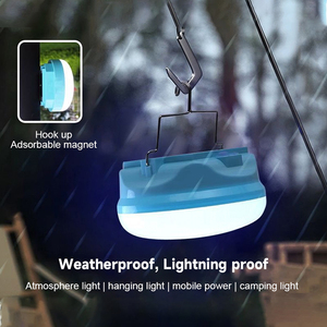 Lámpara LED DE EMERGENCIA impermeable recargable para acampar, linterna <span class=keywords><strong>solar</strong></span> alimentada por energía <span class=keywords><strong>solar</strong></span> para aventuras al aire libre - Product Image 2
