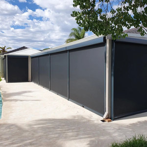 Smart Home Outdoor Motorized Double Layer Fabric Roller <strong>Blinds</strong> with <strong>Blackout</strong> and Windproof Features for French Windows - Product Image 3