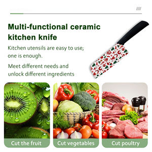 Ensemble de couteaux de cuisine à vendre, porte-couteaux, couteaux de chef tranchants, lames en céramique, manches en plastique, écologiques, vente en gros, livraison rapide - Product Image 5