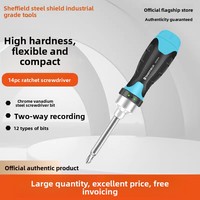 Set Alat Obeng Ratchet Magnetik Multifungsi Universal Steel Shield - Kombinasi Kepala Datar, Phillips, Torx untuk Penggunaan Rumah Tangga