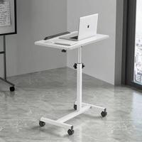 Bureau d'ordinateur réglable en hauteur, table de chevet multi-niveaux avec rangement, bureau mobile pour ordinateur portable avec roulettes