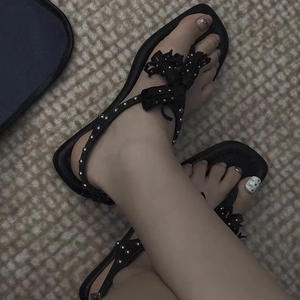 En stock~Sandales plates romaines tendance rétro à franges et rivets, sandales à bout carré polyvalentes et élégantes pour femmes, style français - Product Image 6