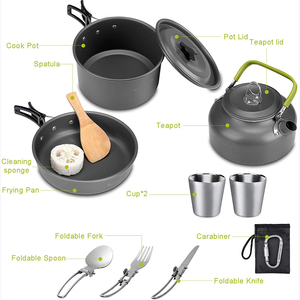 מכירה לוהטת קמפינג בישול סט תרמיל קמפינג סיר ומחבתות סט - Product Image 3