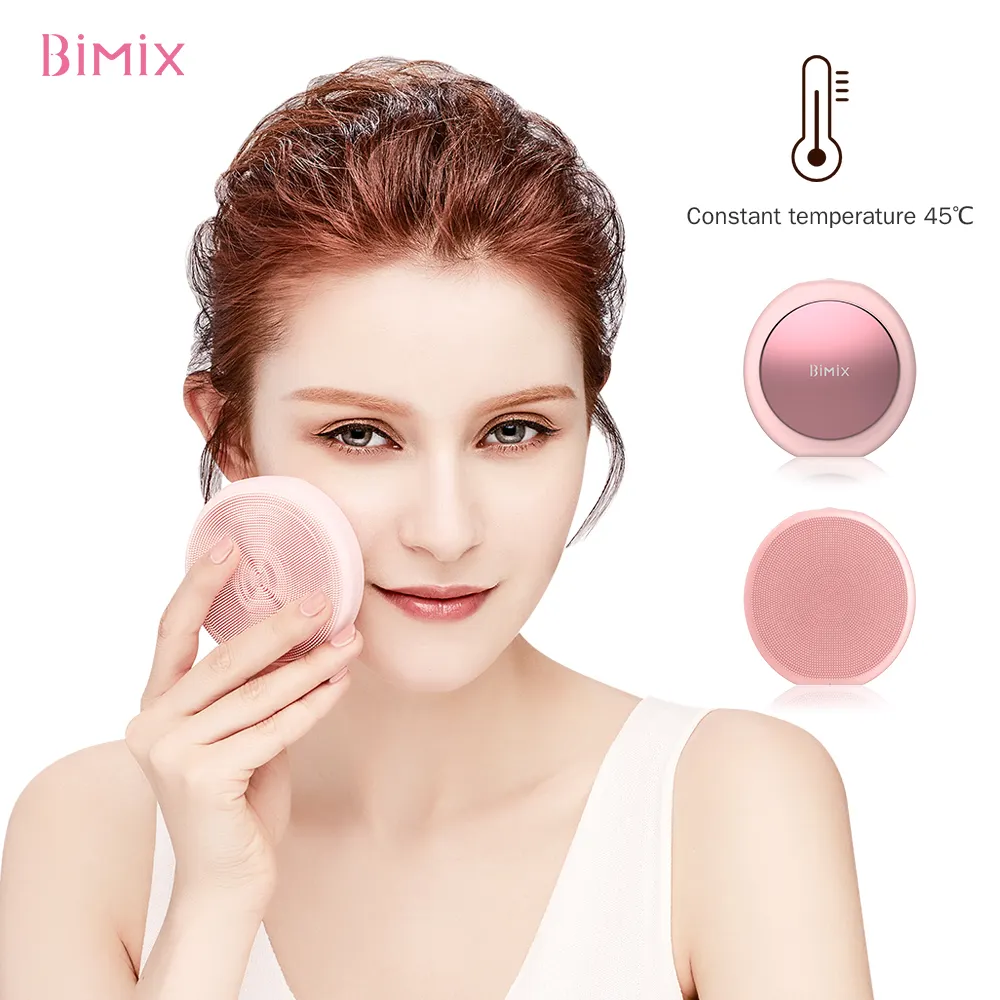 Bimix Waterproof rechargeable skin clean beauty device electric face cleaning massager silicone sonic facial cleansing brush