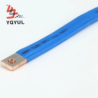 Connecteur flexible en feuille de cuivre isolé bleu pour système de batterie de véhicule électrique à énergie nouvelle, liaison de distribution de puissance à courant élevé