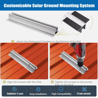 Penjualan Panas Mini Rail Solar Panel Mount Aluminium PV Mini Rail Mounting Kit untuk Atap Logam Trapesium Pemasangan Mudah dan Cepat