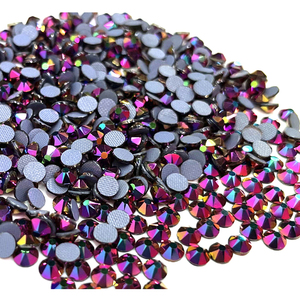Ss20 #8 lớn và 8 Nhỏ 16 vết cắt tăng Vàng AB sửa chữa nóng Rhinestone sắt trên Rhinestone hotfix strass cho hàng may mặc - Product Image 1