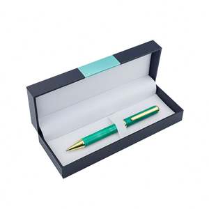 Bolígrafo de Cuero Verde Mate Metálico al por Mayor de Fábrica, Papelería Creativa para Oficina - Product Image 3