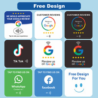 Placa de Reseña Acrílica Sin Contacto NTAG213, Tarjeta NFC Programable para Reseñas de Google, para Comentarios de Clientes de Restaurantes